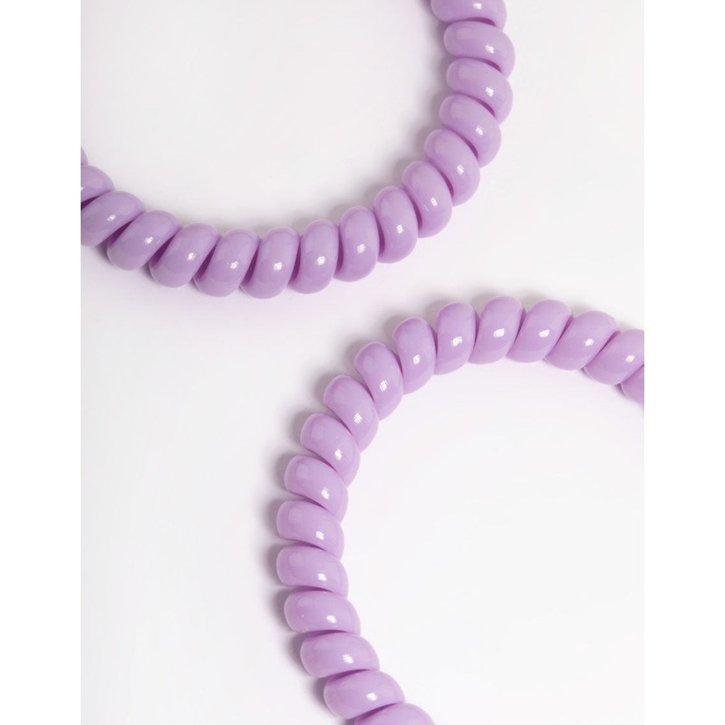 Purple Plastic Narrow Hair Spiral Pack