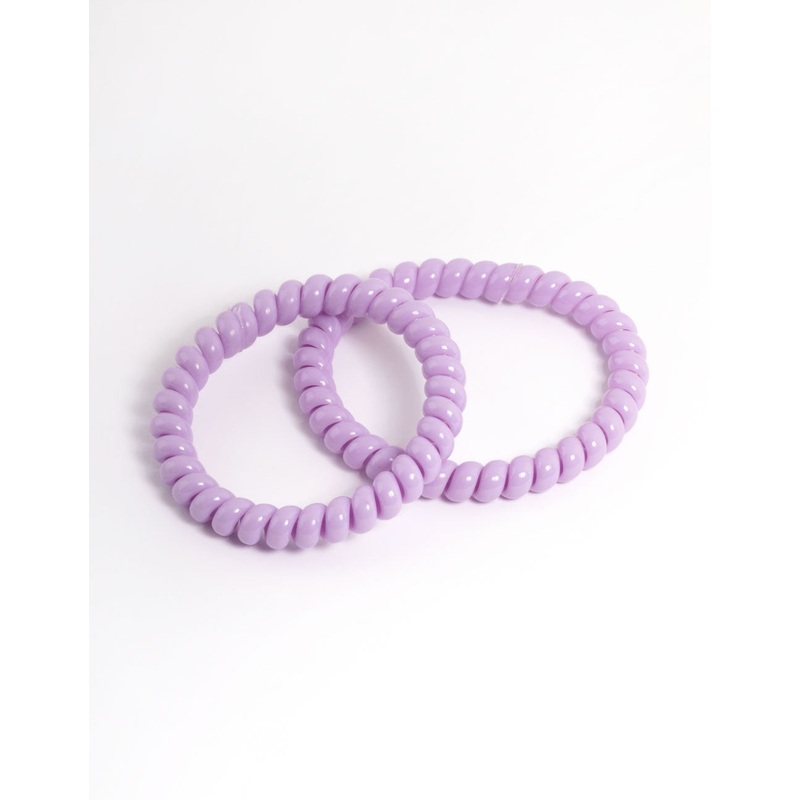 Purple Plastic Narrow Hair Spiral Pack