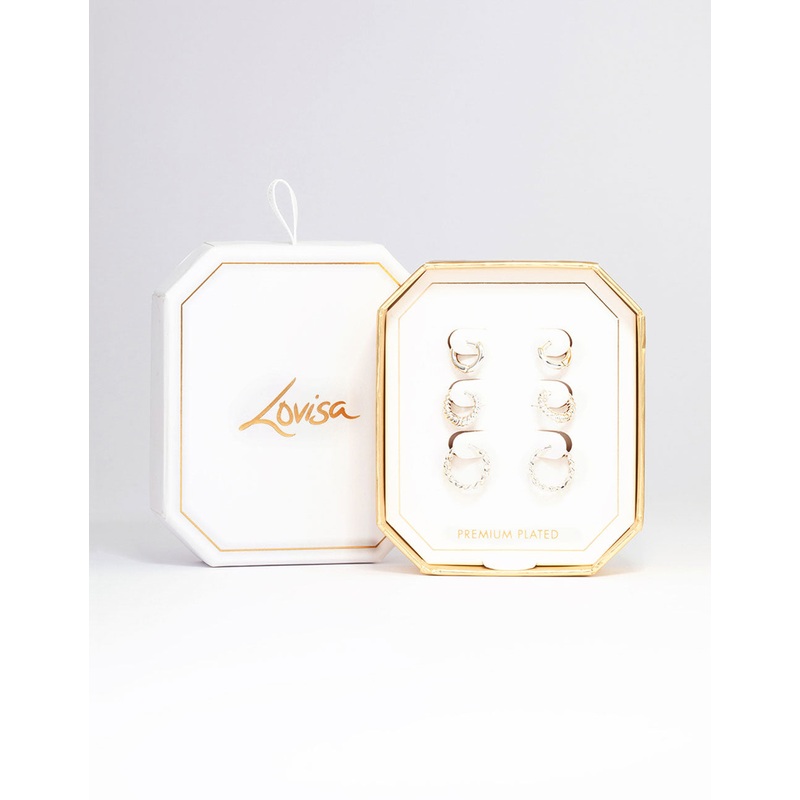 Silver Plated Fine Hoop Earring 3-Pack