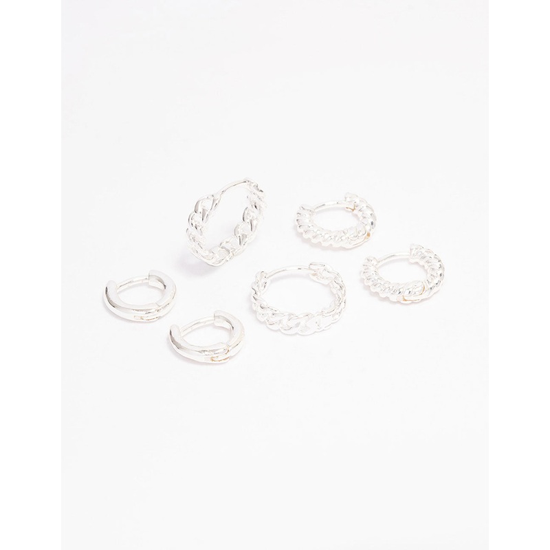 Silver Plated Fine Hoop Earring 3-Pack