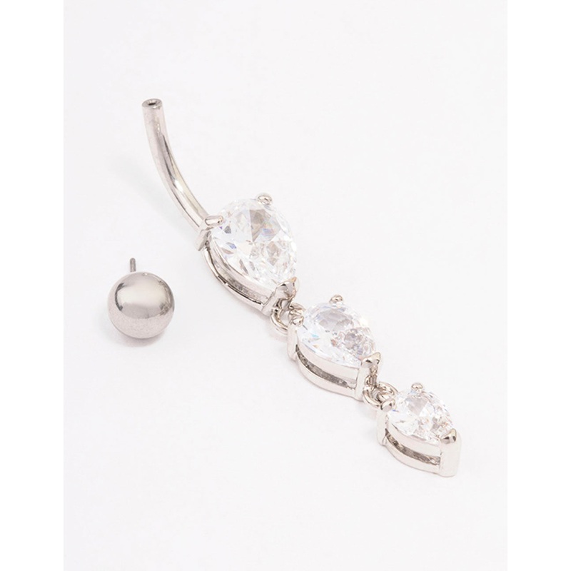 Surgical Steel Triangular Graduating Pear Belly Ring