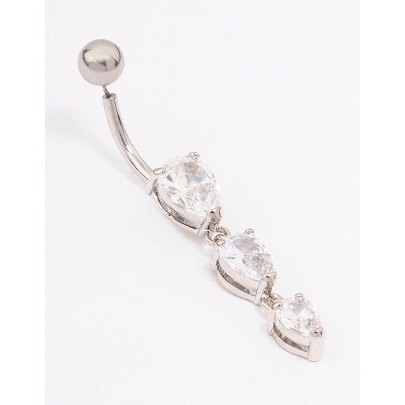 Surgical Steel Triangular Graduating Pear Belly Ring