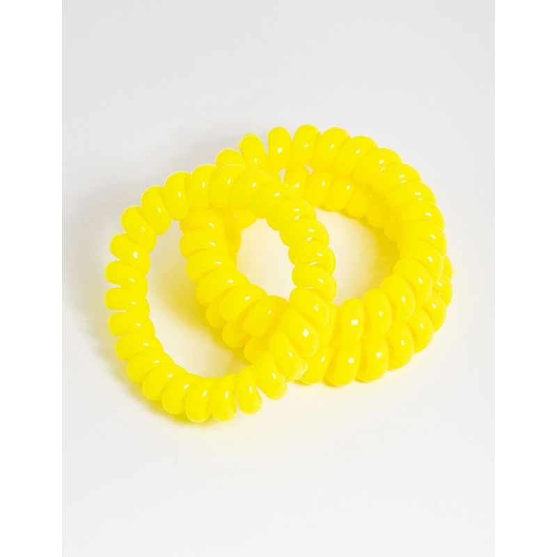 Yellow Plastic Large Hair Spiral Pack