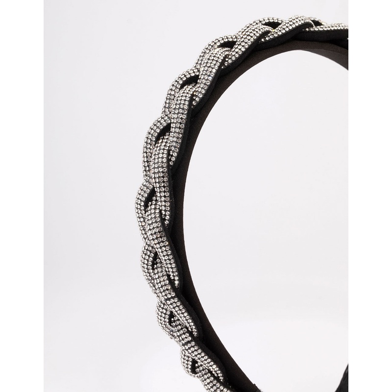 Fabric Diamante Twisted Headband