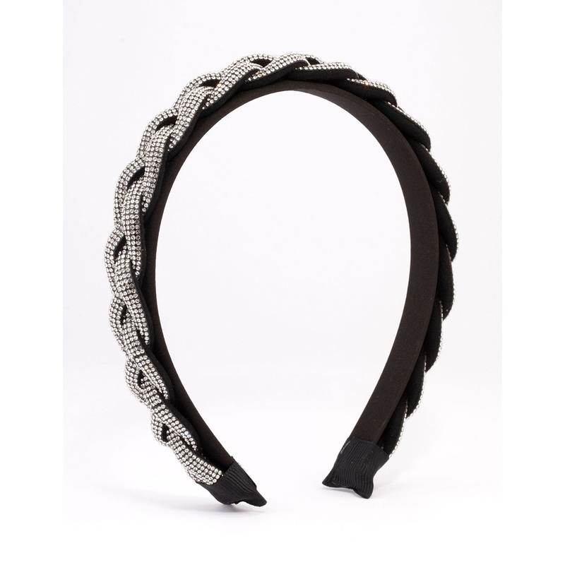 Fabric Diamante Twisted Headband