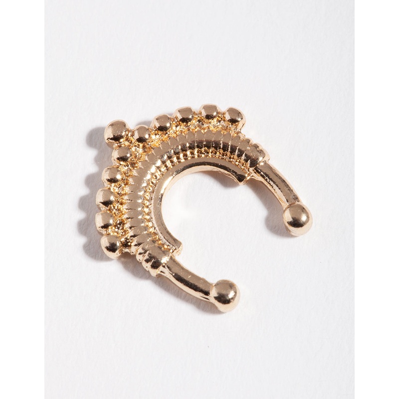 Gold Boho Textured Cuff Earrings