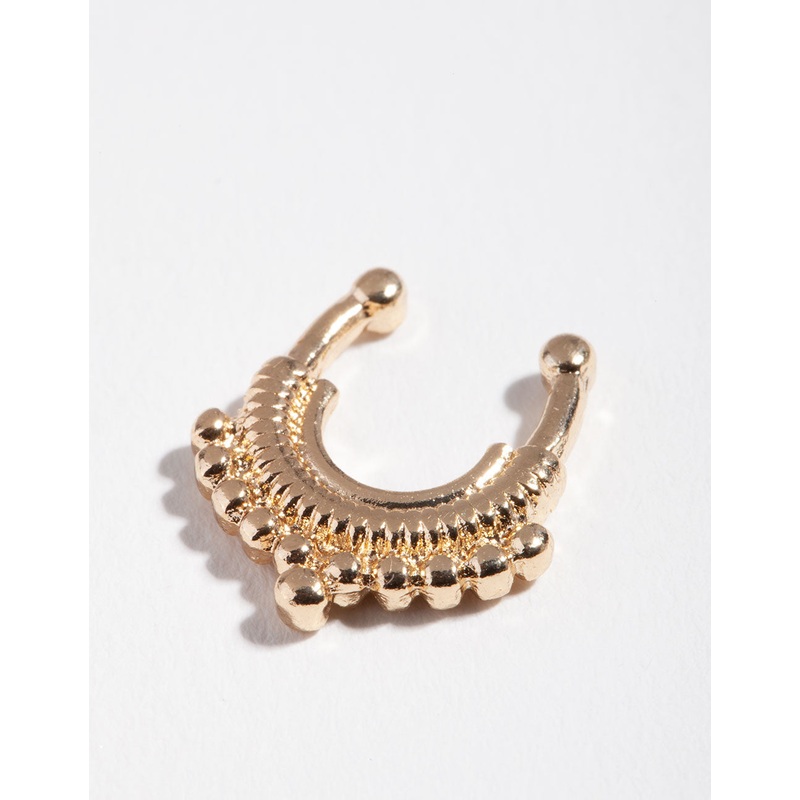 Gold Boho Textured Cuff Earrings