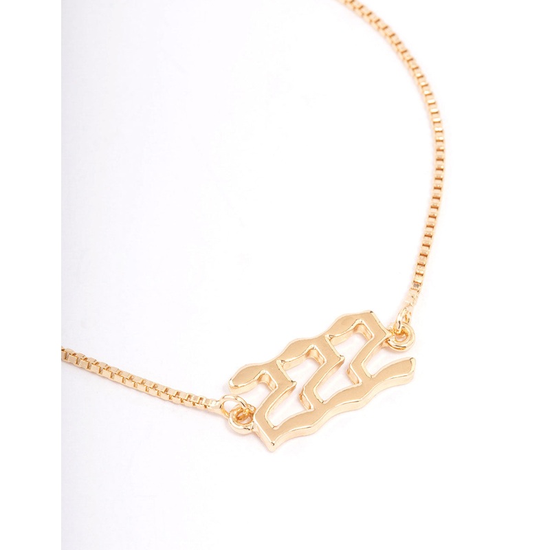 Gold Plated 222 Angel Number Bracelet
