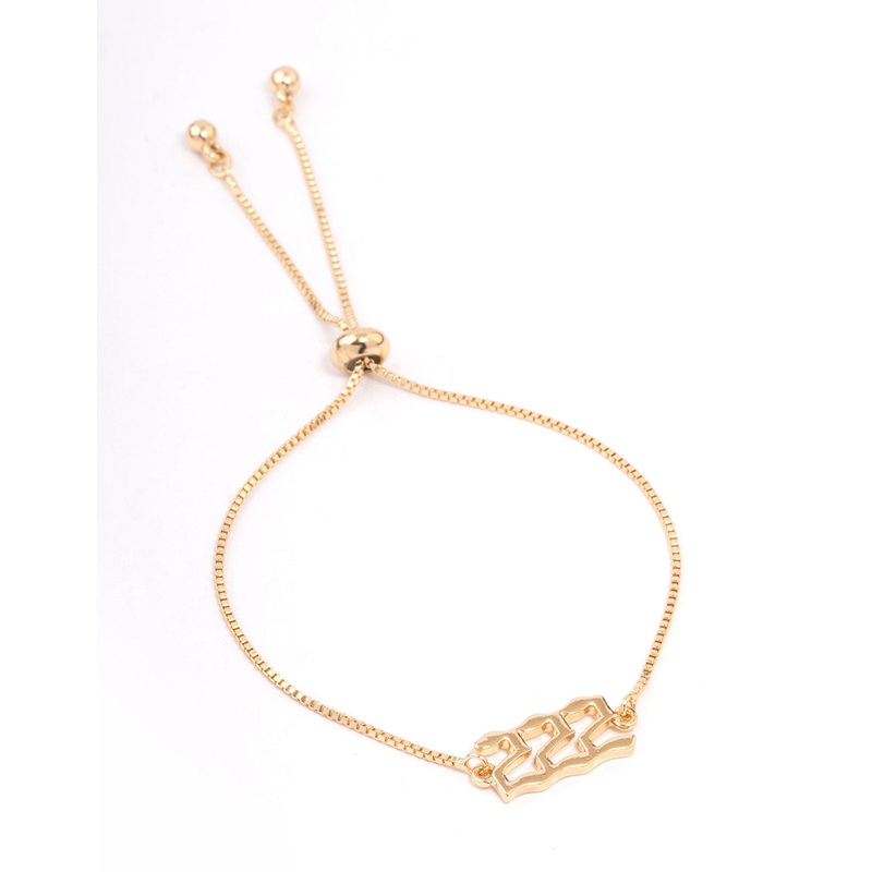 Gold Plated 222 Angel Number Bracelet
