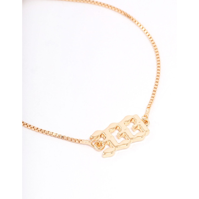 Gold Plated 333 Angel Number Bracelet