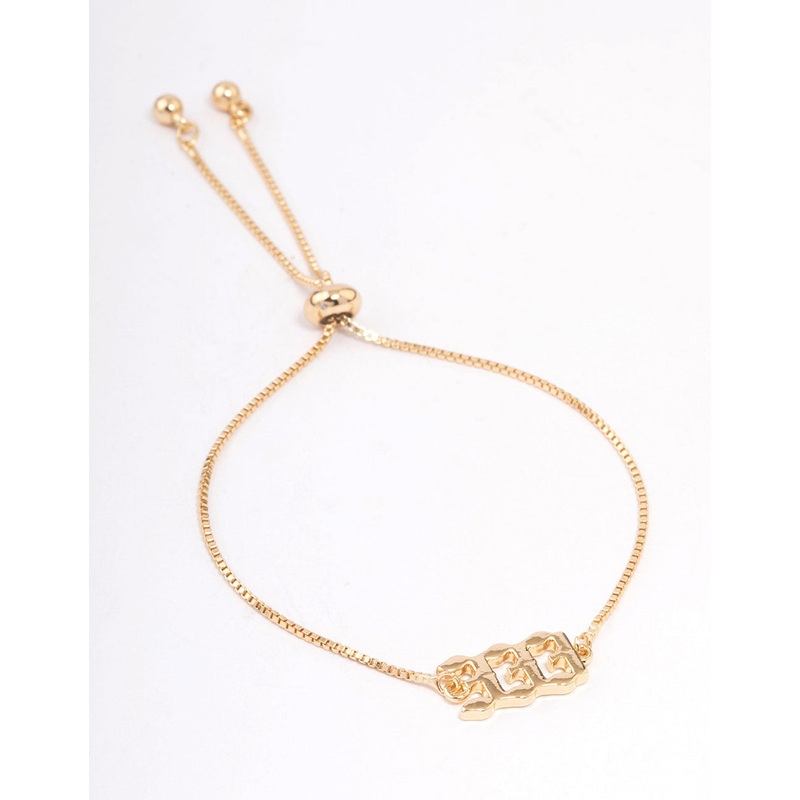 Gold Plated 333 Angel Number Bracelet