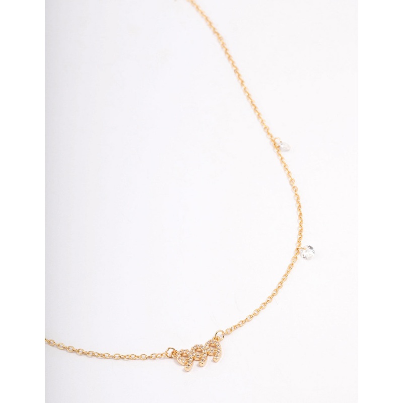 Gold Plated 999 Angel Number Cubic Zirconia Pendant Necklace