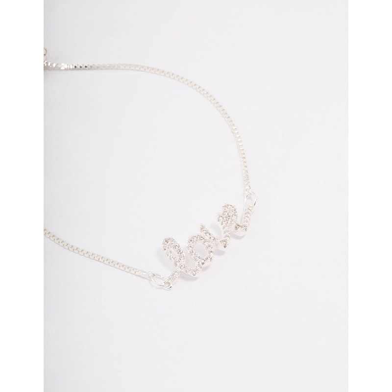 Silver Love Script Toggle Bracelet