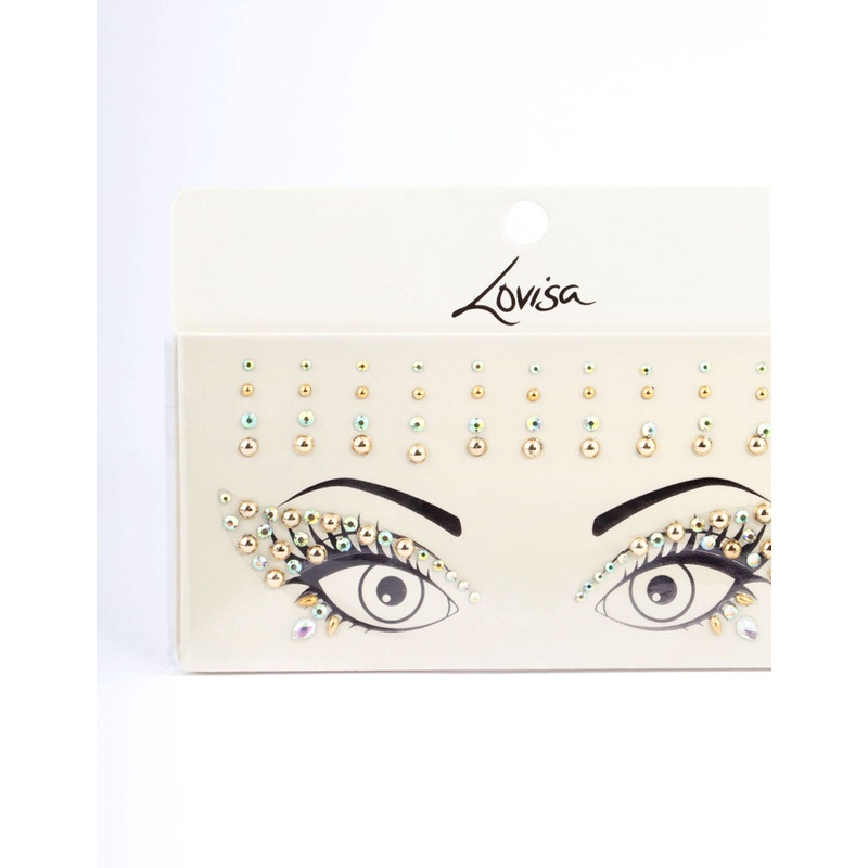 Acrylic Gold Diamante Face Jewels