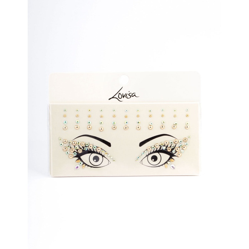 Acrylic Gold Diamante Face Jewels