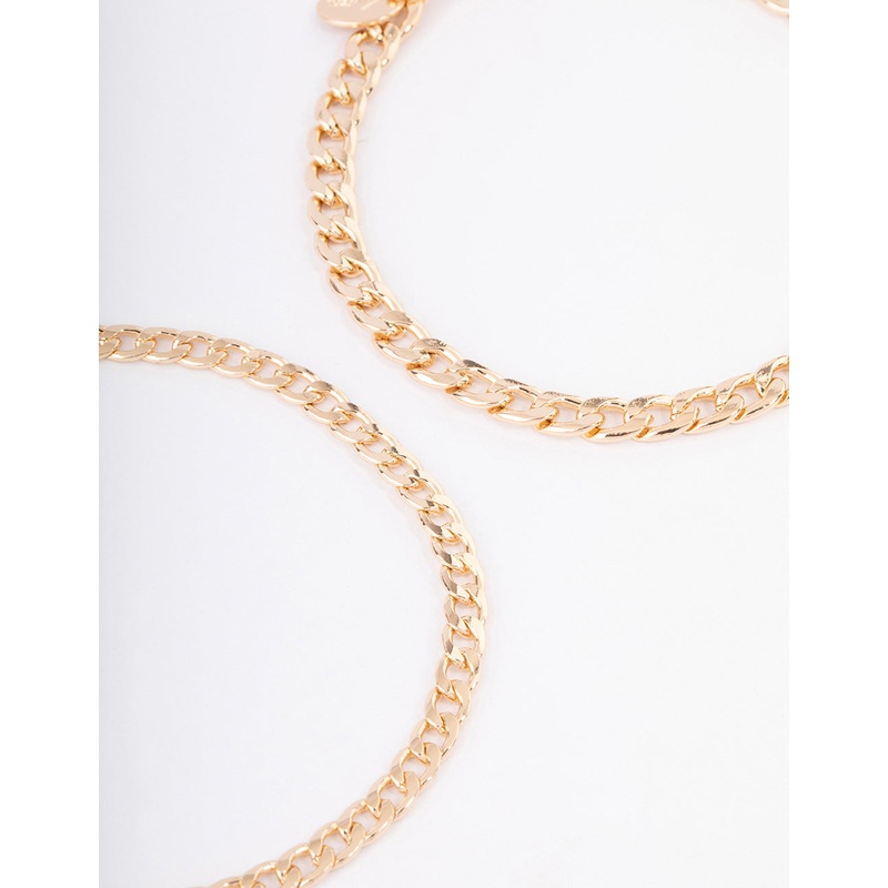 Gold Mixed Chunky Cable Anklet Pack