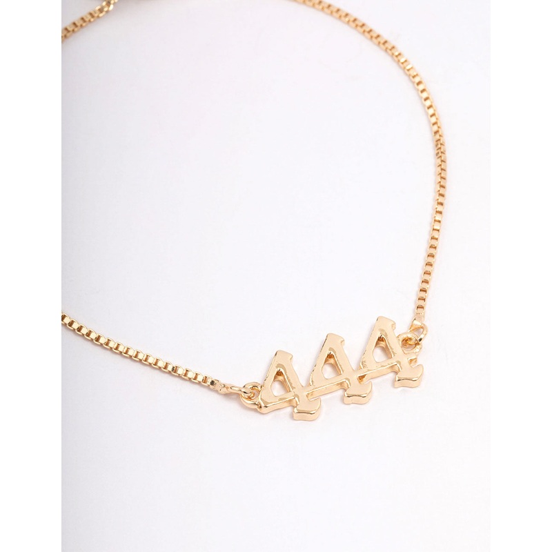 Gold Plated 444 Angel Number Bracelet