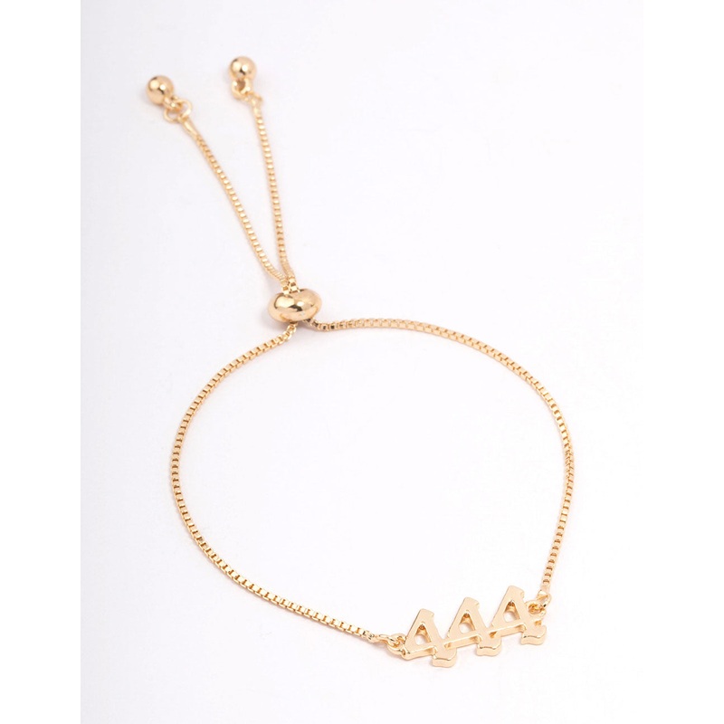 Gold Plated 444 Angel Number Bracelet
