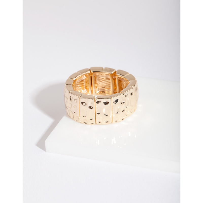 Gold Textured Stretch Ring