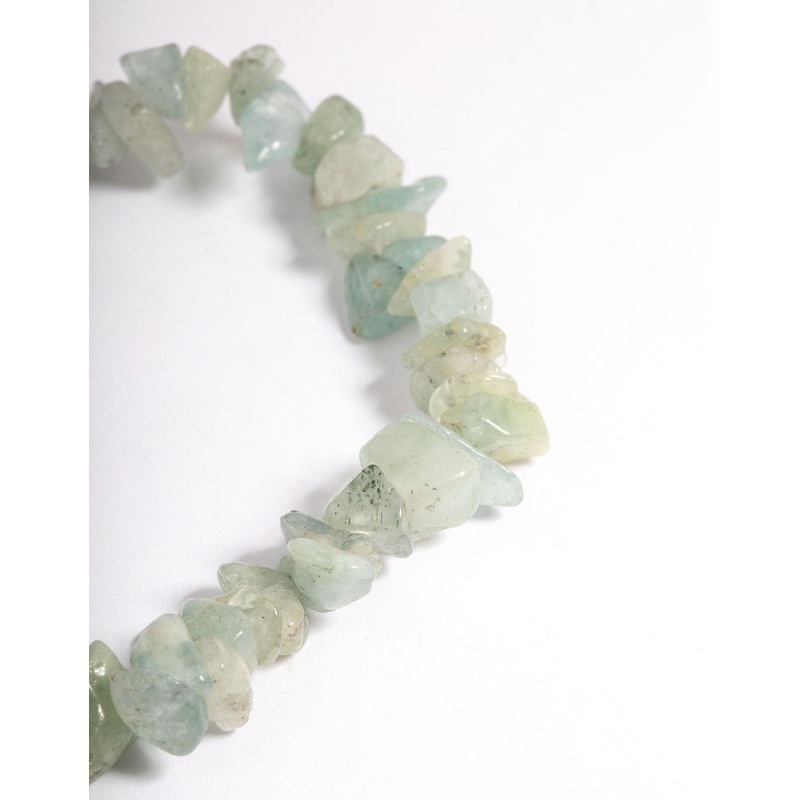 Green Fluroite Stone Stretch Bracelet