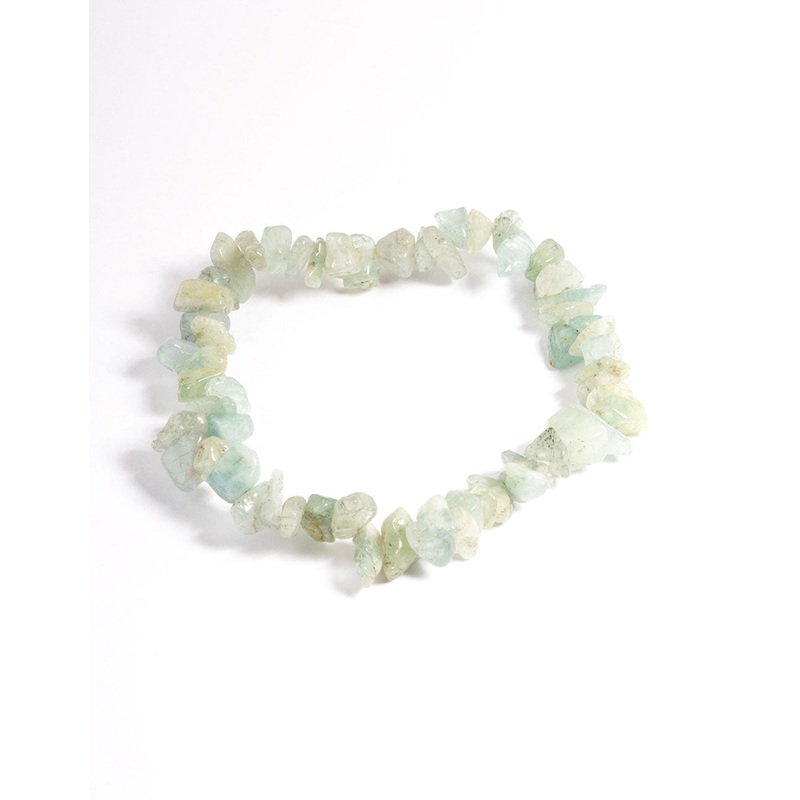 Green Fluroite Stone Stretch Bracelet