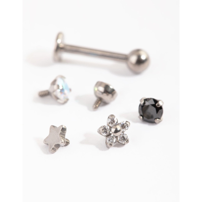 Titanium Pretty Flat Back Stud Pack