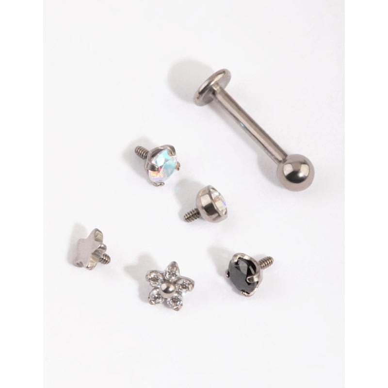 Titanium Pretty Flat Back Stud Pack