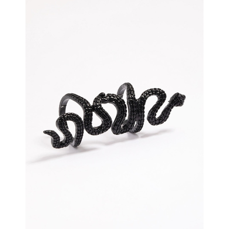 Black Slithering Snake Ring|SM|ML