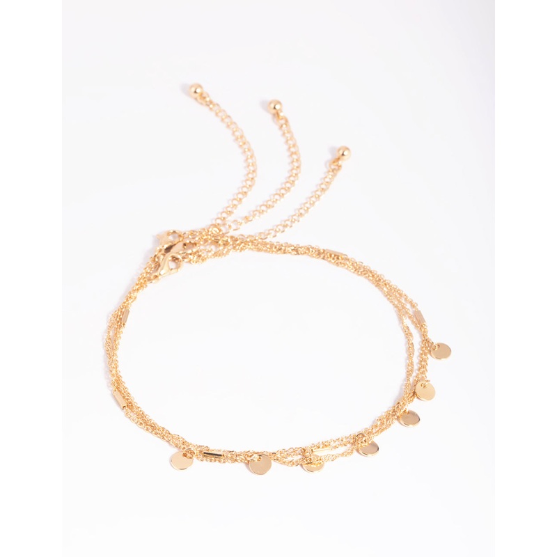 Gold Disc & Chain Anklet Pack