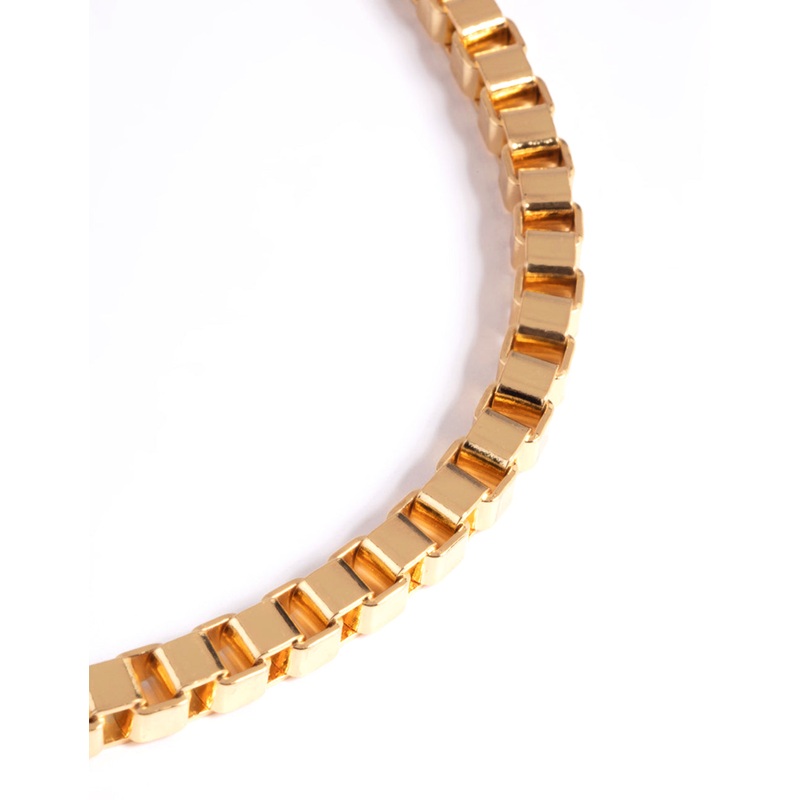 Gold Plated Chunky Box Chain Necklace