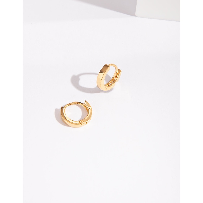 Gold Plated Sterling Silver Huggie Hoop Earrings