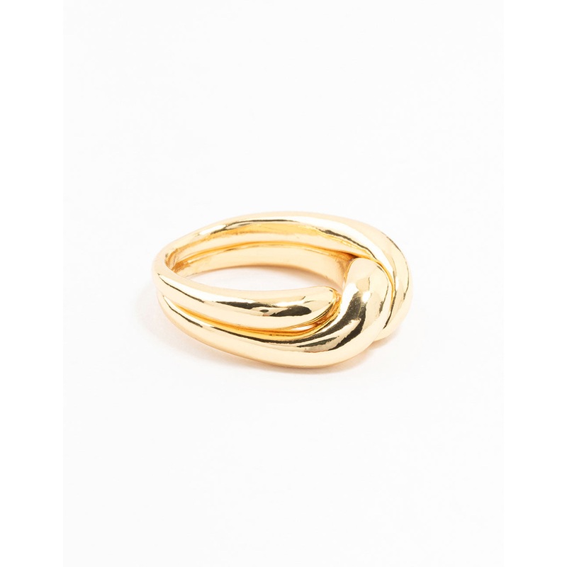 Gold Plated Twisted Metal Band Ring