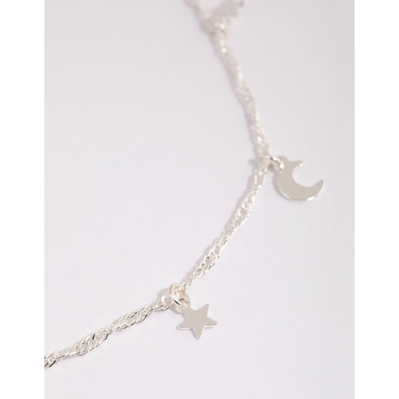 Silver Celestial Charm Anklet
