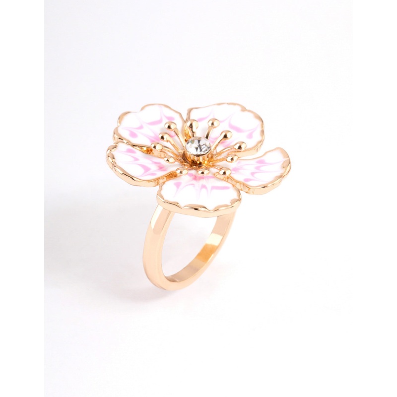 Gold Hibiscus Flower Ring|SM|ML