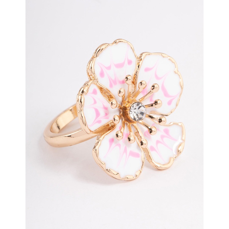 Gold Hibiscus Flower Ring|SM|ML