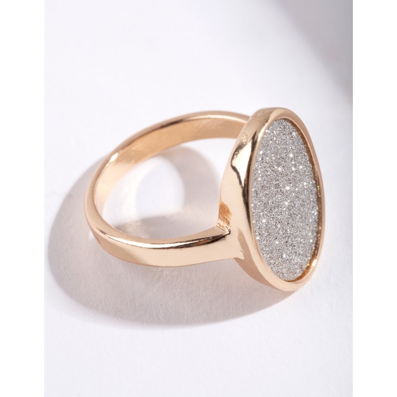 Gold Oval Glitter Paper Ring|SM|ML