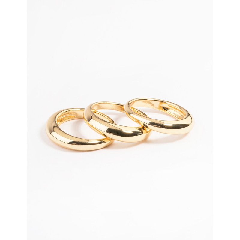 Gold Plated Medium Dome Ring Pack