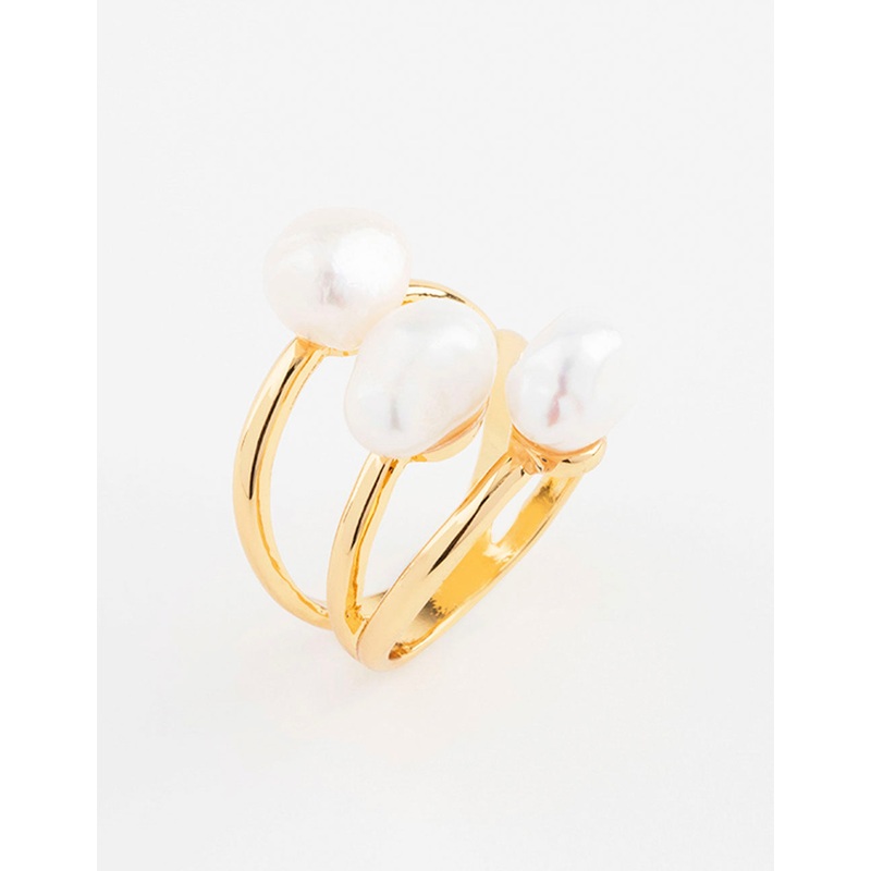 Gold Plated Triple Pear Cluster Ring
