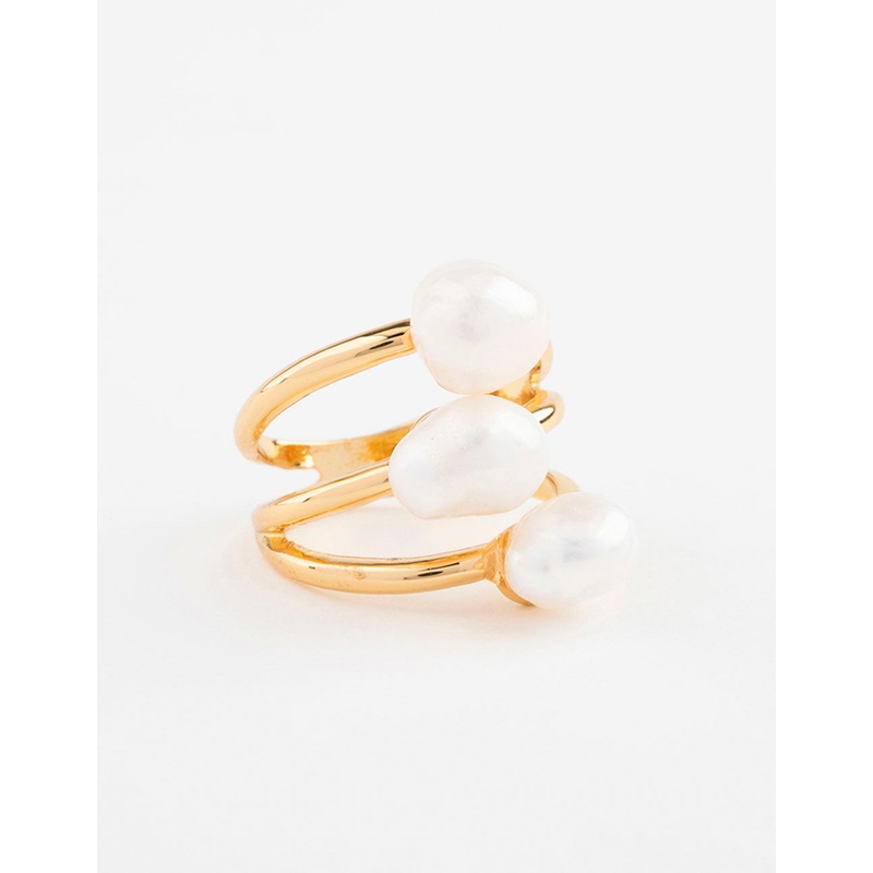 Gold Plated Triple Pear Cluster Ring