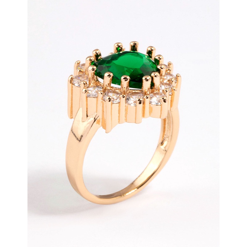 Gold Stone Heart Surrounded Ring