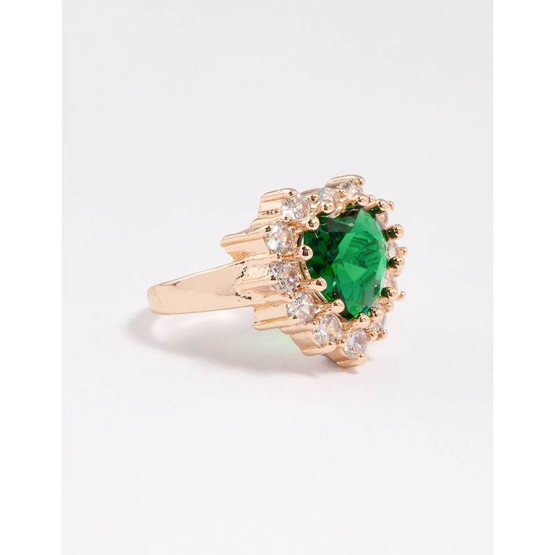 Gold Stone Heart Surrounded Ring