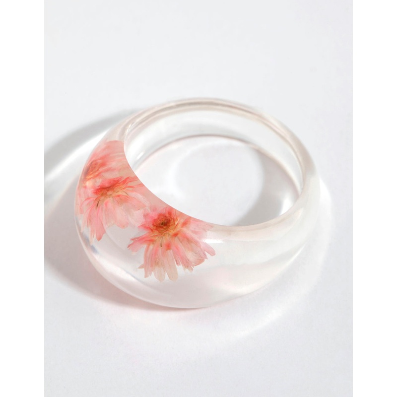 Pink Plastic Daisy Ring|SM|ML