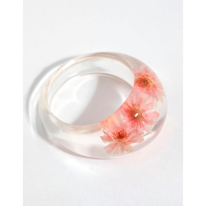 Pink Plastic Daisy Ring|SM|ML