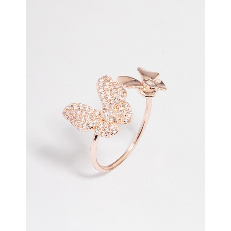 Rose Gold Glam Butterfly Ring|SM|ML