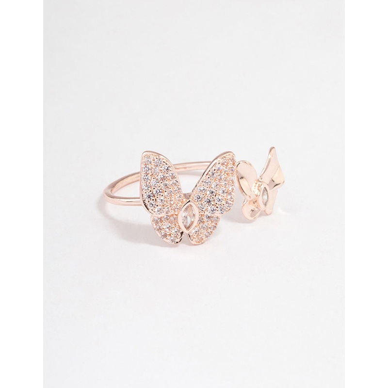 Rose Gold Glam Butterfly Ring|SM|ML