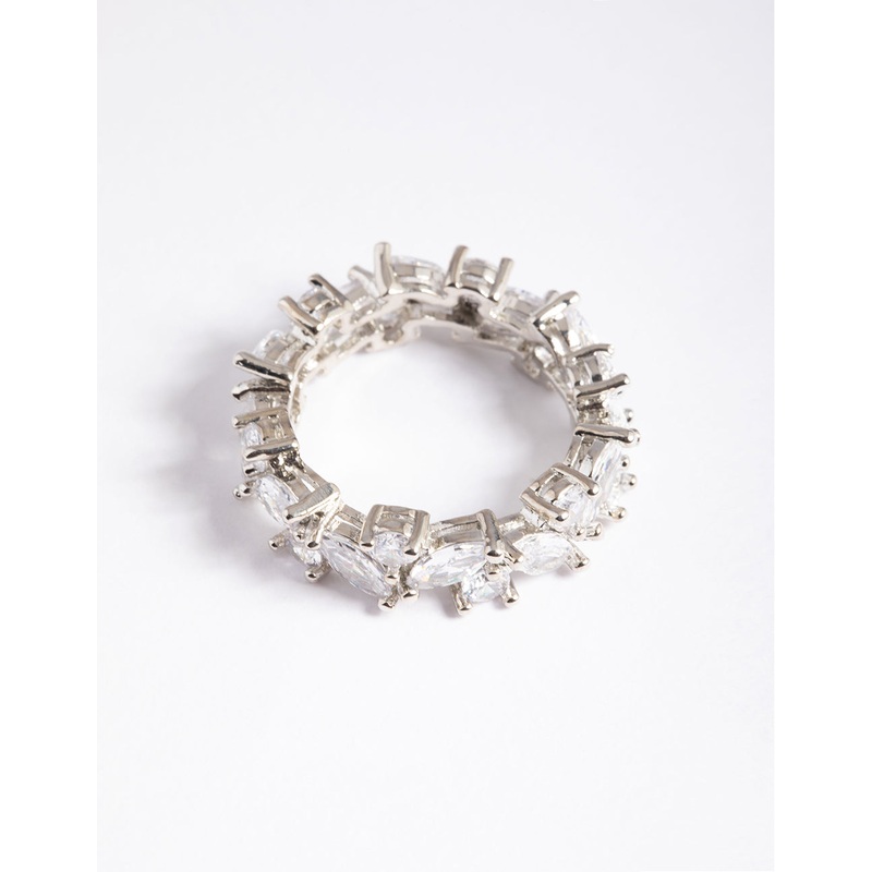 Silver Cubic Zirconia Vine Band Ring