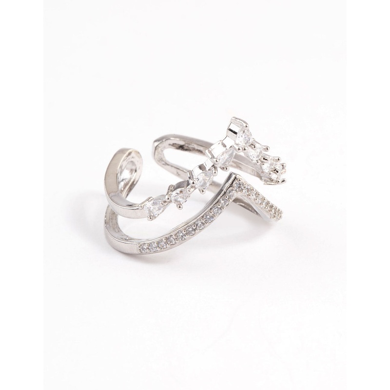 Silver Elegant V Ring|SM|ML