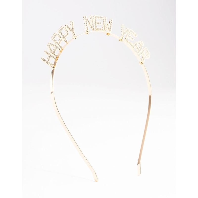 Gold Crystal Happy New Year Headband