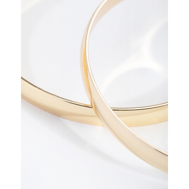 Gold Plated Plain Hoop Bangle Bracelets