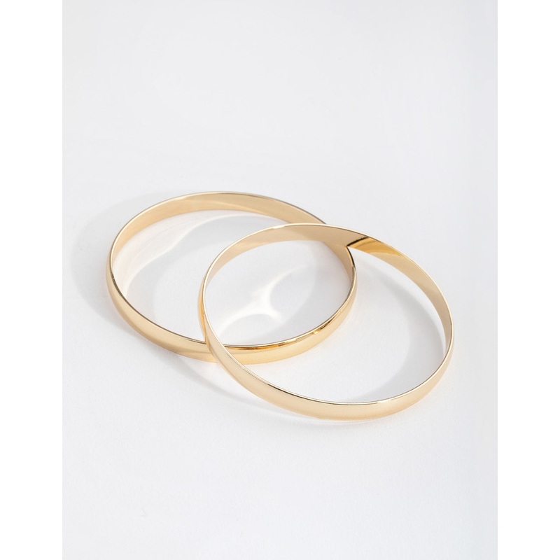 Gold Plated Plain Hoop Bangle Bracelets